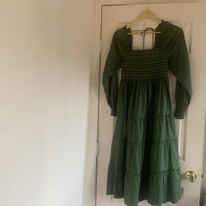 Hill House Naomi Nap Dress in Leaf Green